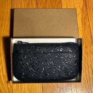 Inden-Ya Japanese Handmade Lacquered Black Leather Coin Purse (like new, in box)